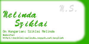 melinda sziklai business card